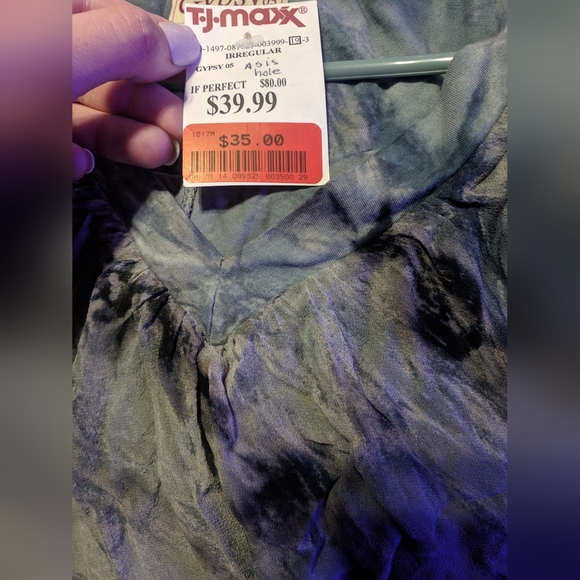 Grey Blue Silk Dress - Picture 5 of 7